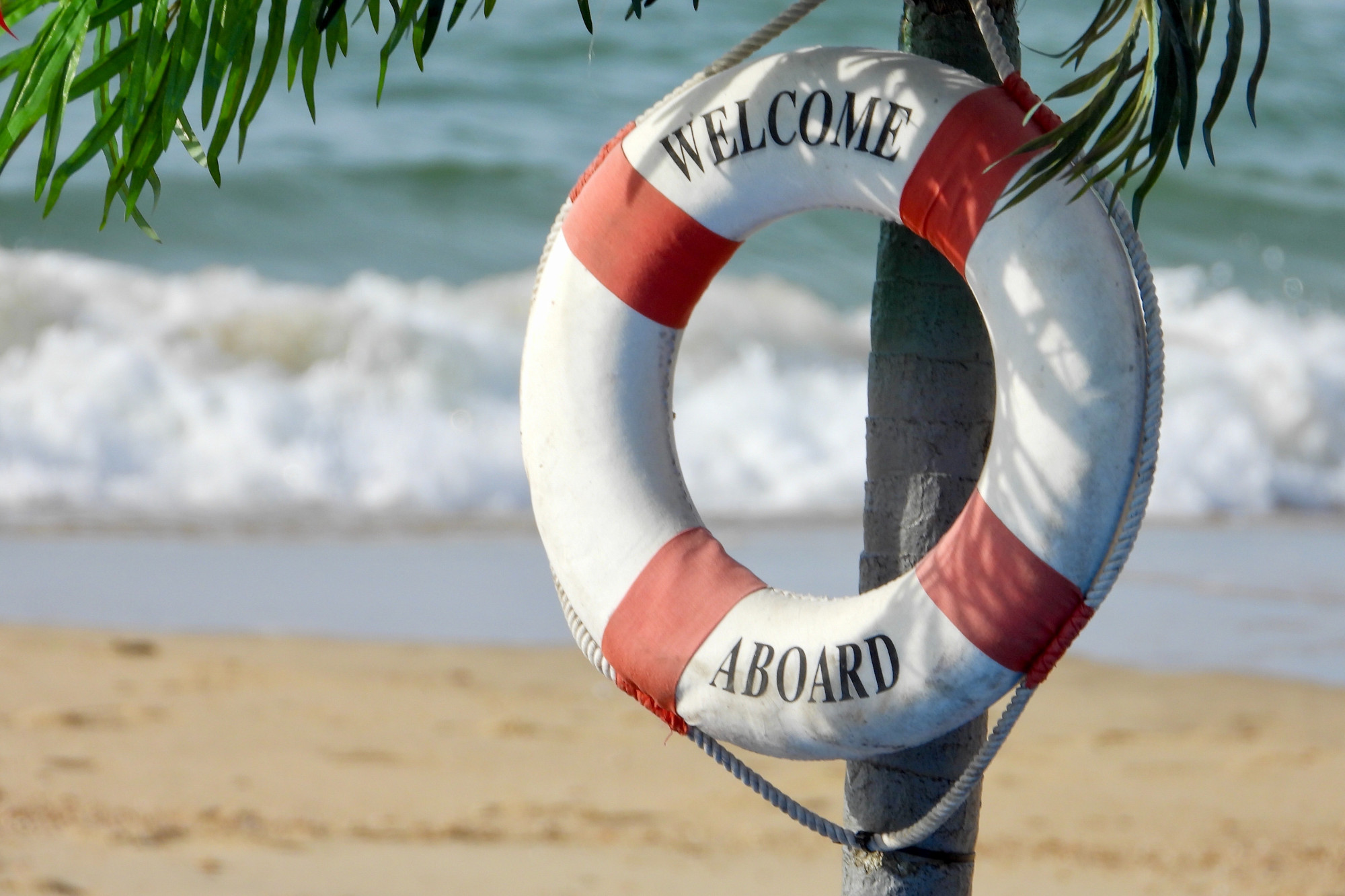 Life saving ring saying Welcome Aboard