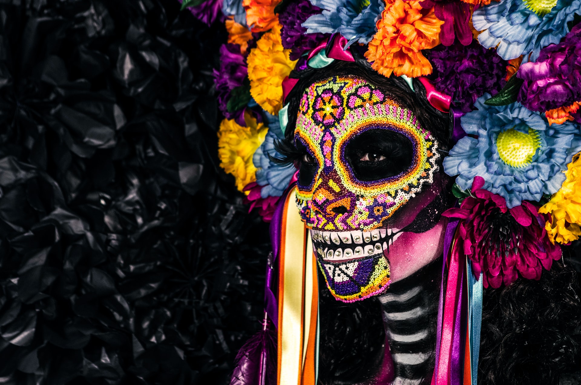 Mexican girl made up for Day of the Dead