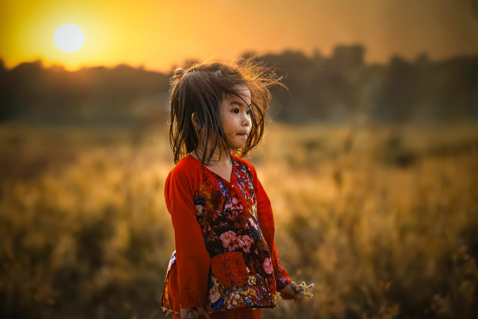 child in field