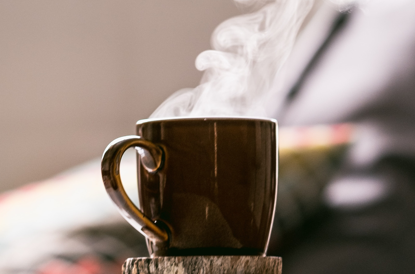 Coffee cup steaming